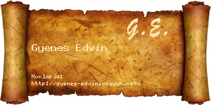 Gyenes Edvin névjegykártya